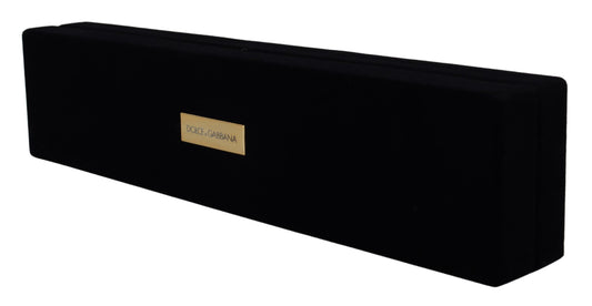 Black Velvet Logo Plaque Storage Bracelet Jewelry Box-Dolce & Gabbana-LabelTerrace.com