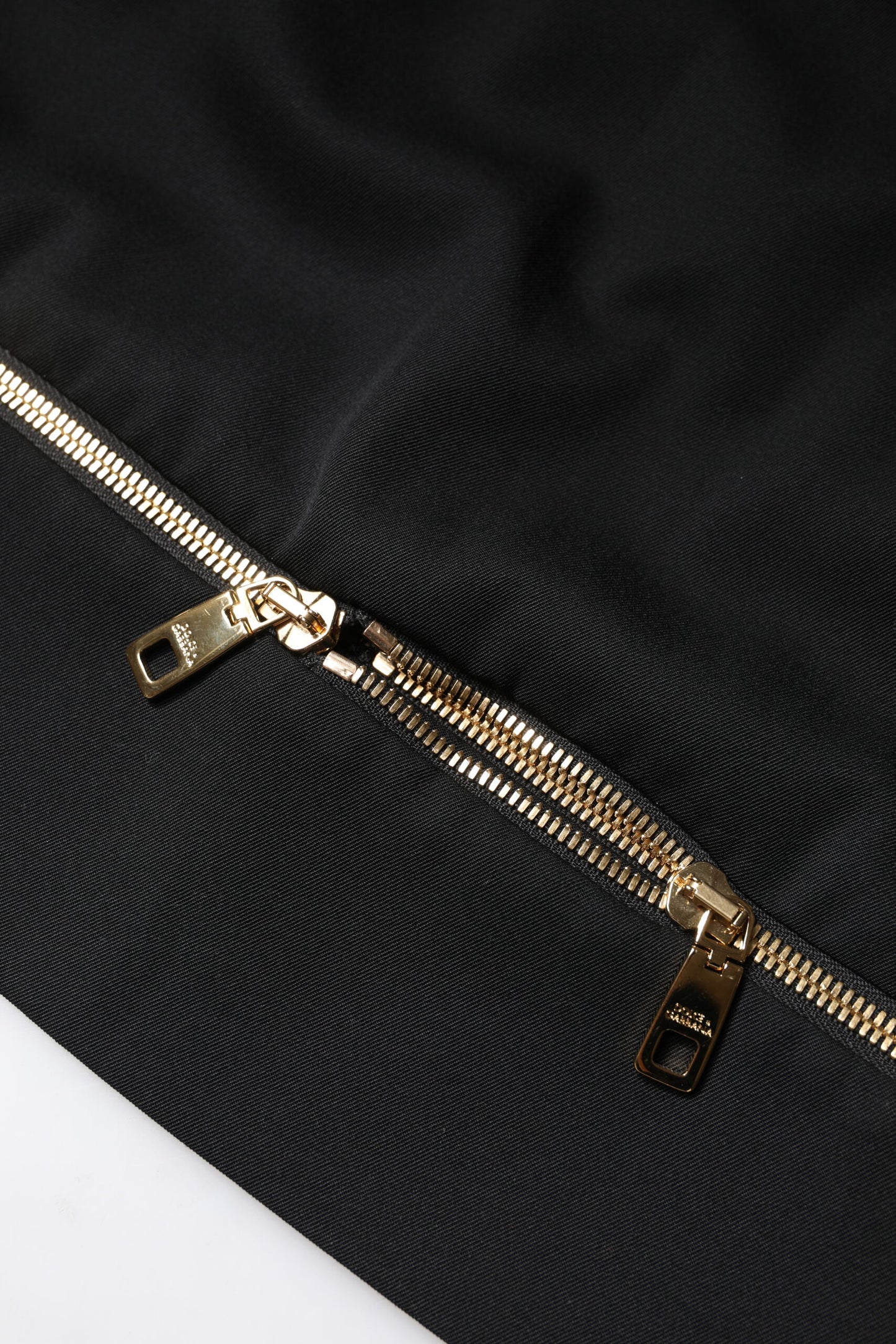 Black Virgin Wool High Waisted Mini Skirt-Dolce & Gabbana-LabelTerrace.com