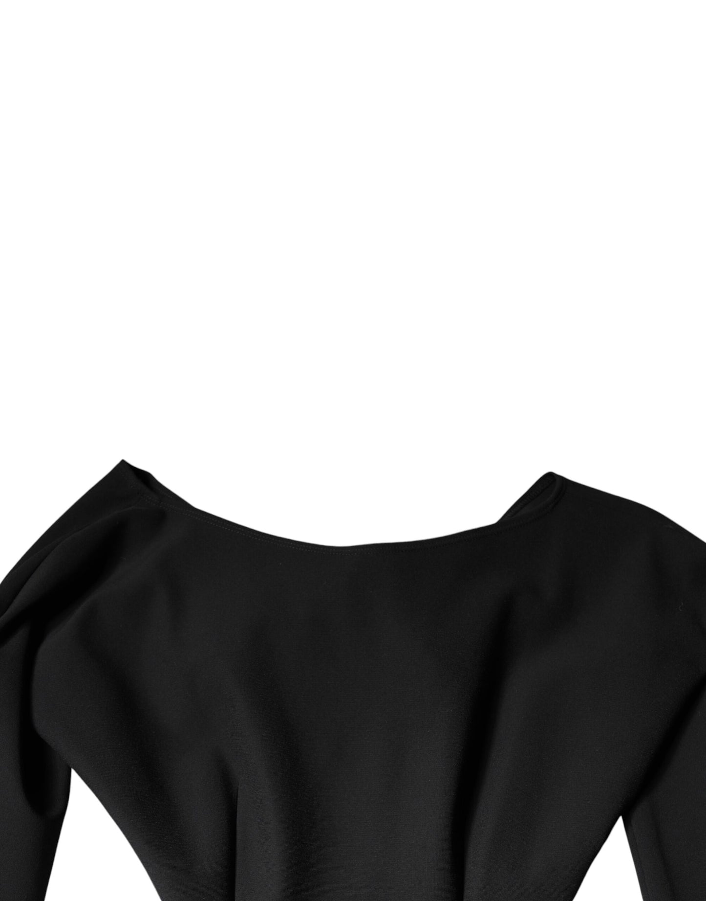 Black Viscose Cut Out A-line Long Sleeves Mini Dress-Dolce & Gabbana-LabelTerrace.com