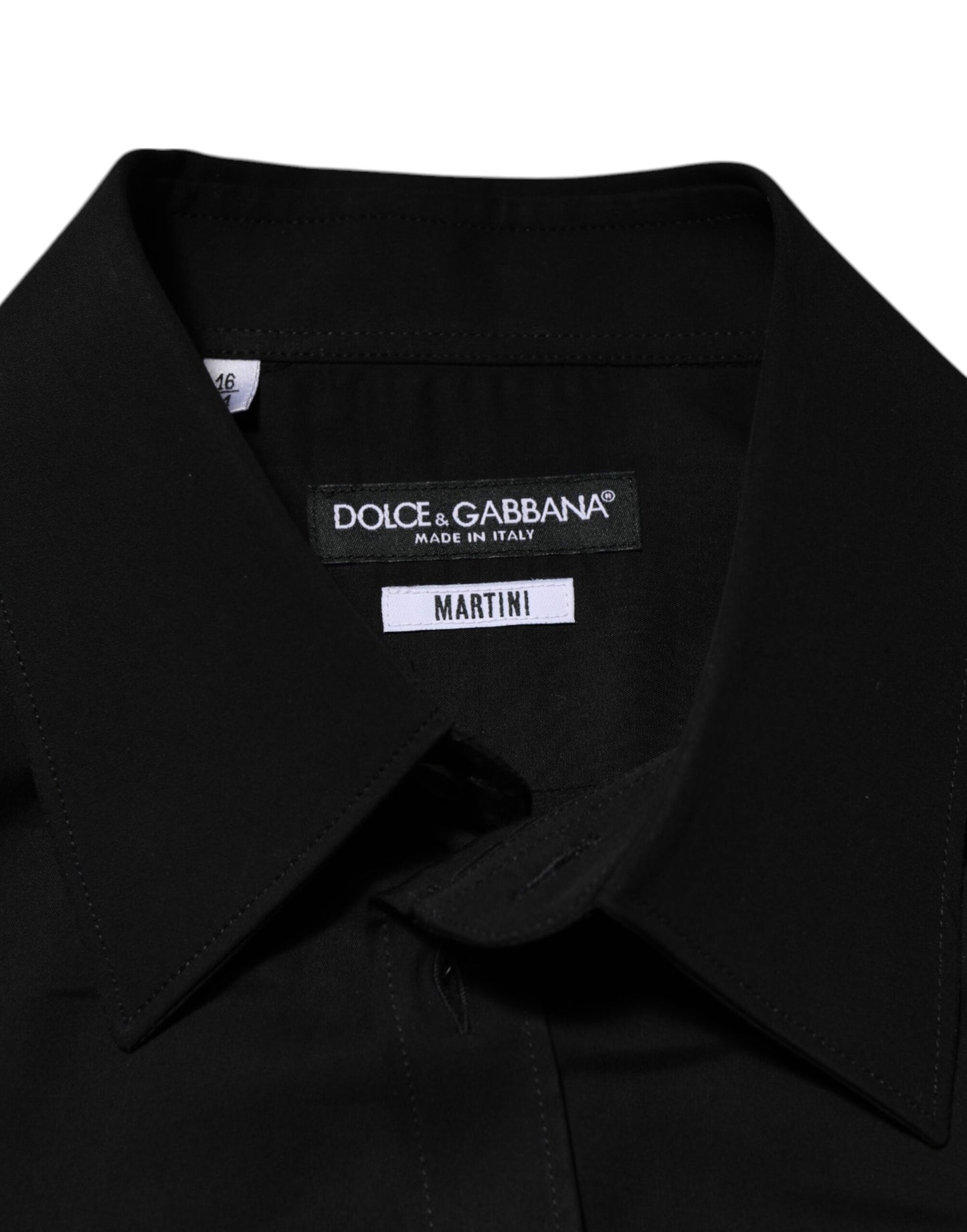 Black Viscose Long Sleeve Formal Dress Shirt-Dolce & Gabbana-LabelTerrace.com