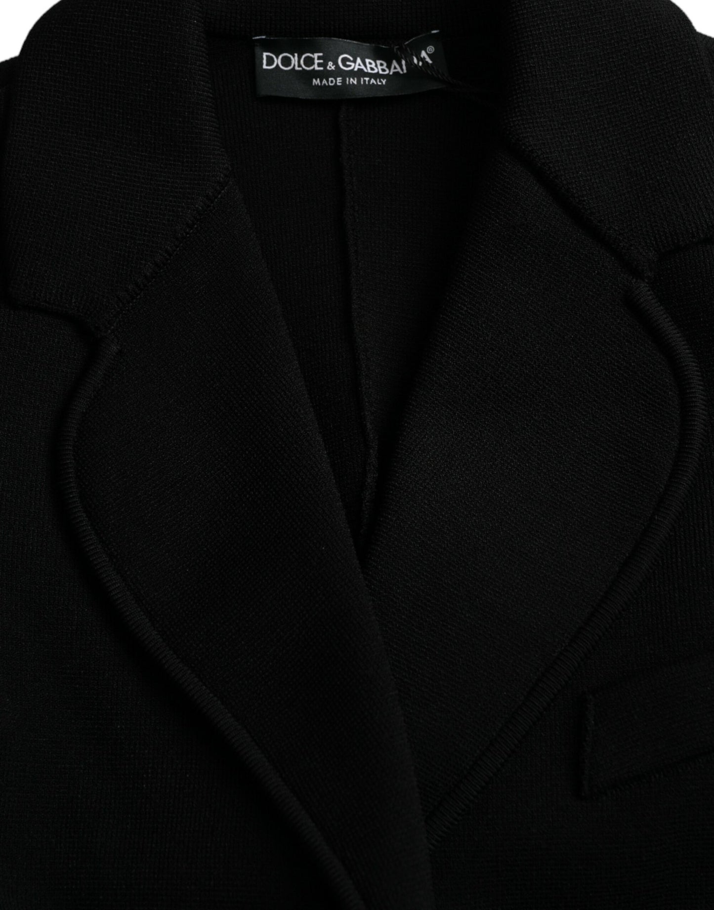 Black Viscose Single Breasted Blazer Jacket-Dolce & Gabbana-LabelTerrace.com