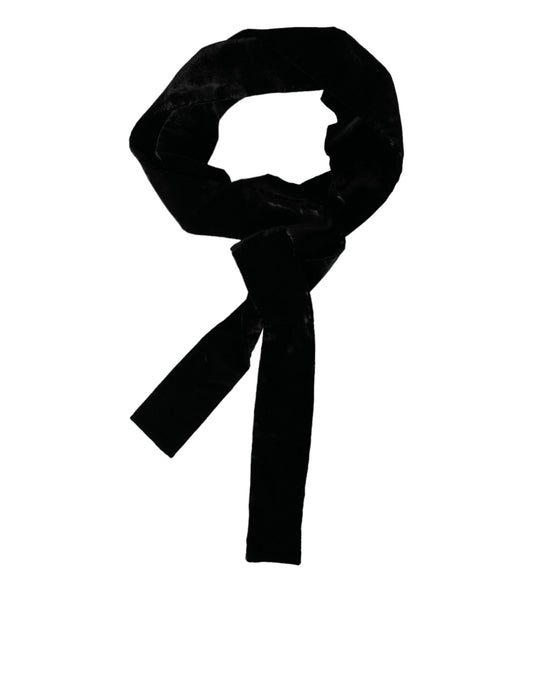 Black Viscose Wide Waist Women Belt-Dolce & Gabbana-LabelTerrace.com