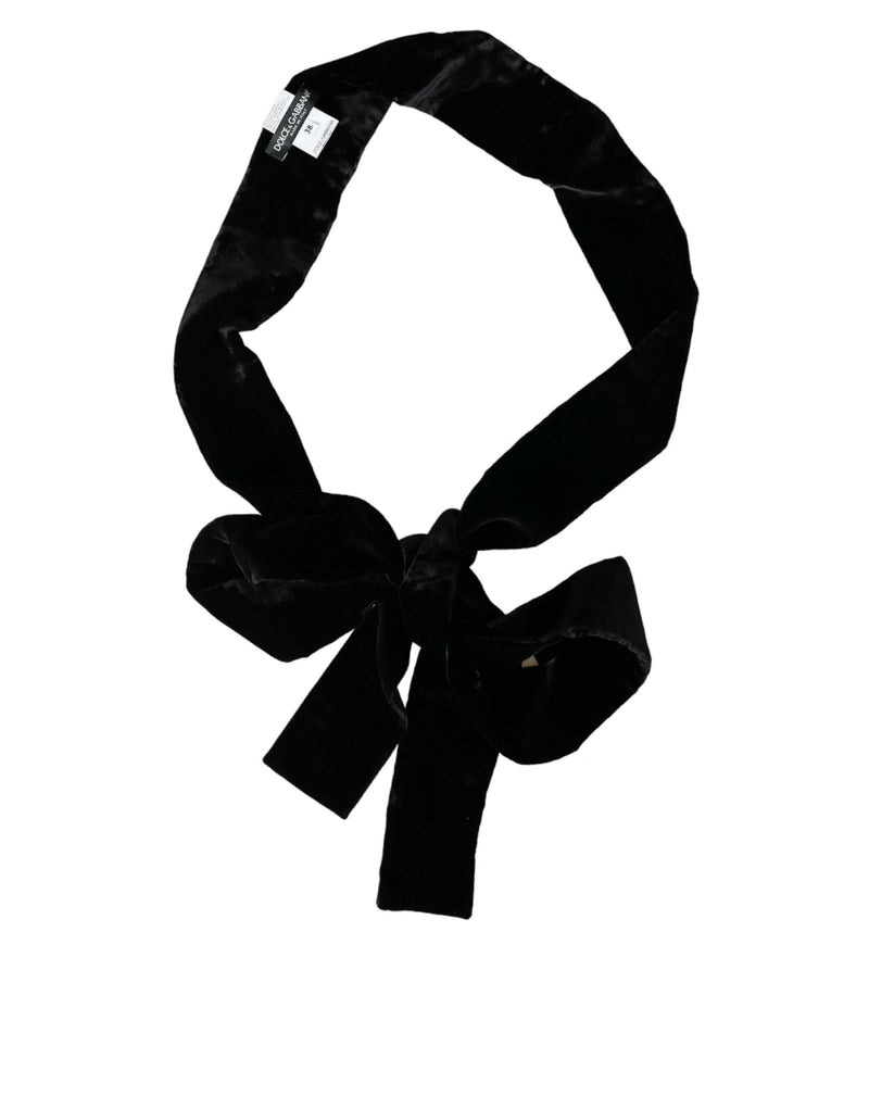 Black Viscose Wide Waist Women Belt-Dolce & Gabbana-LabelTerrace.com