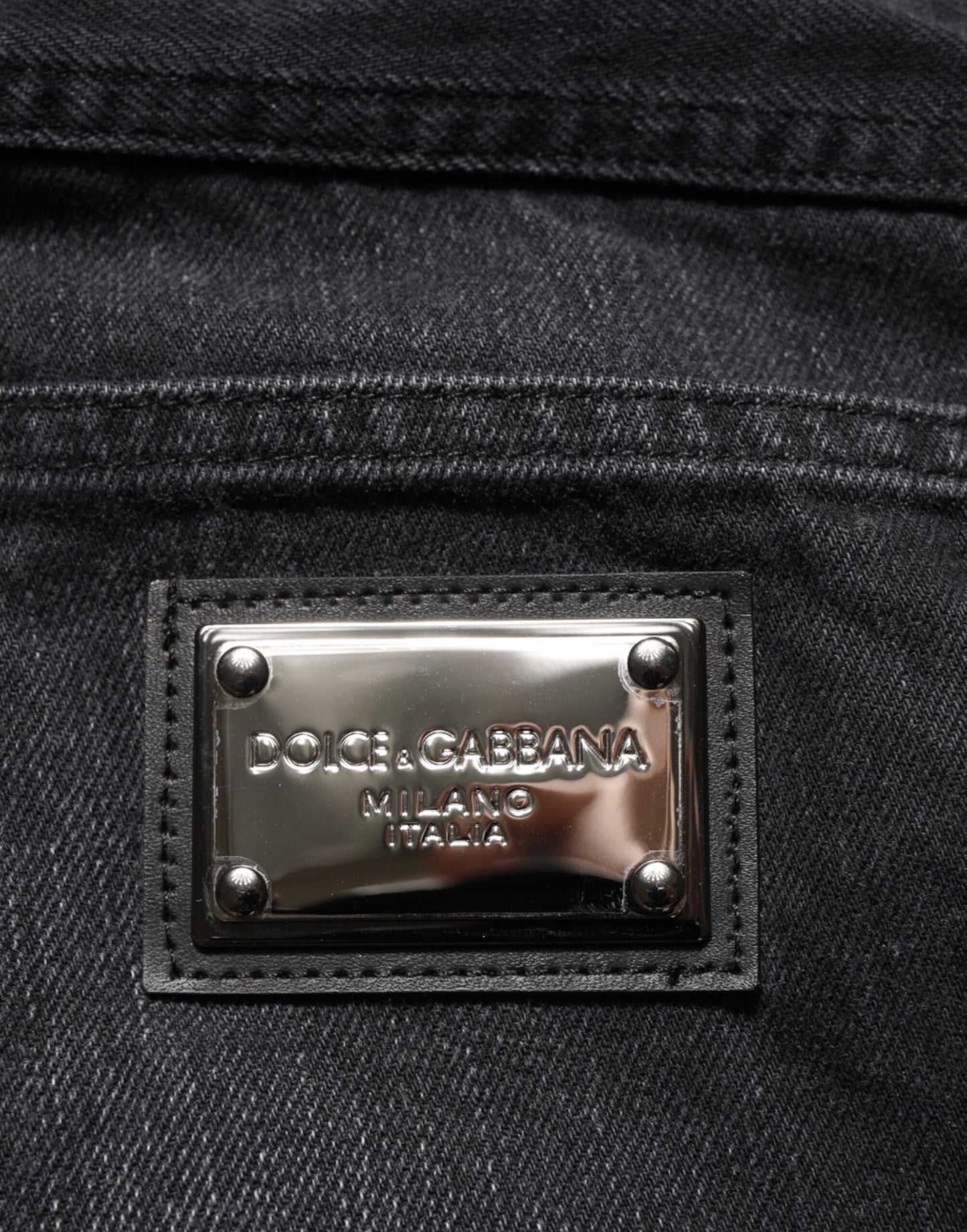 Black Washed Cotton Skinny Men Denim Jeans-Dolce & Gabbana-LabelTerrace.com