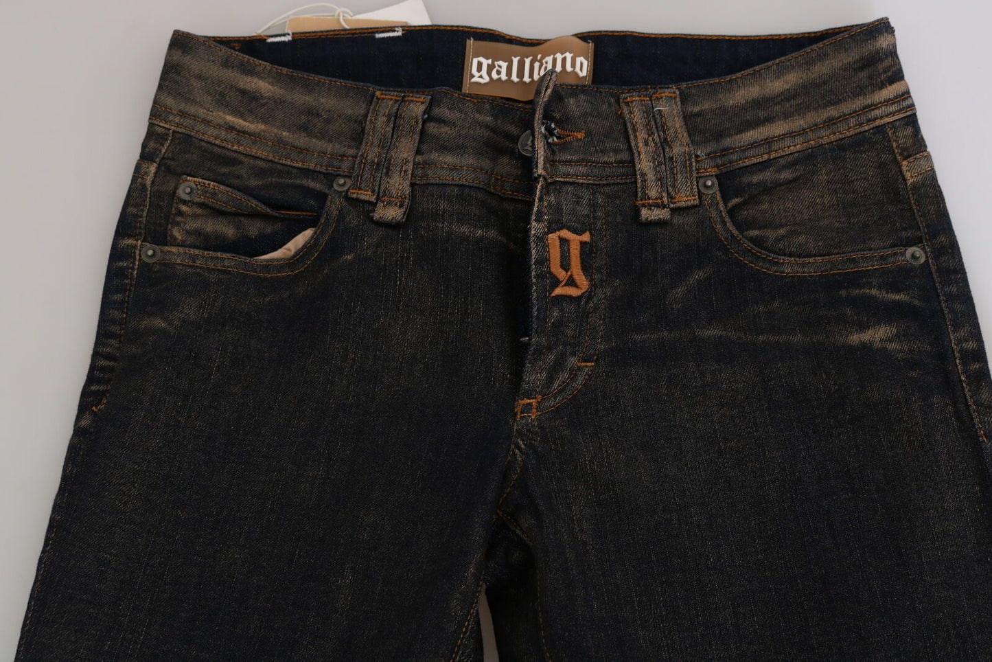 Sorte, vaskede, mellemlange, svajer i denim med bomuld
