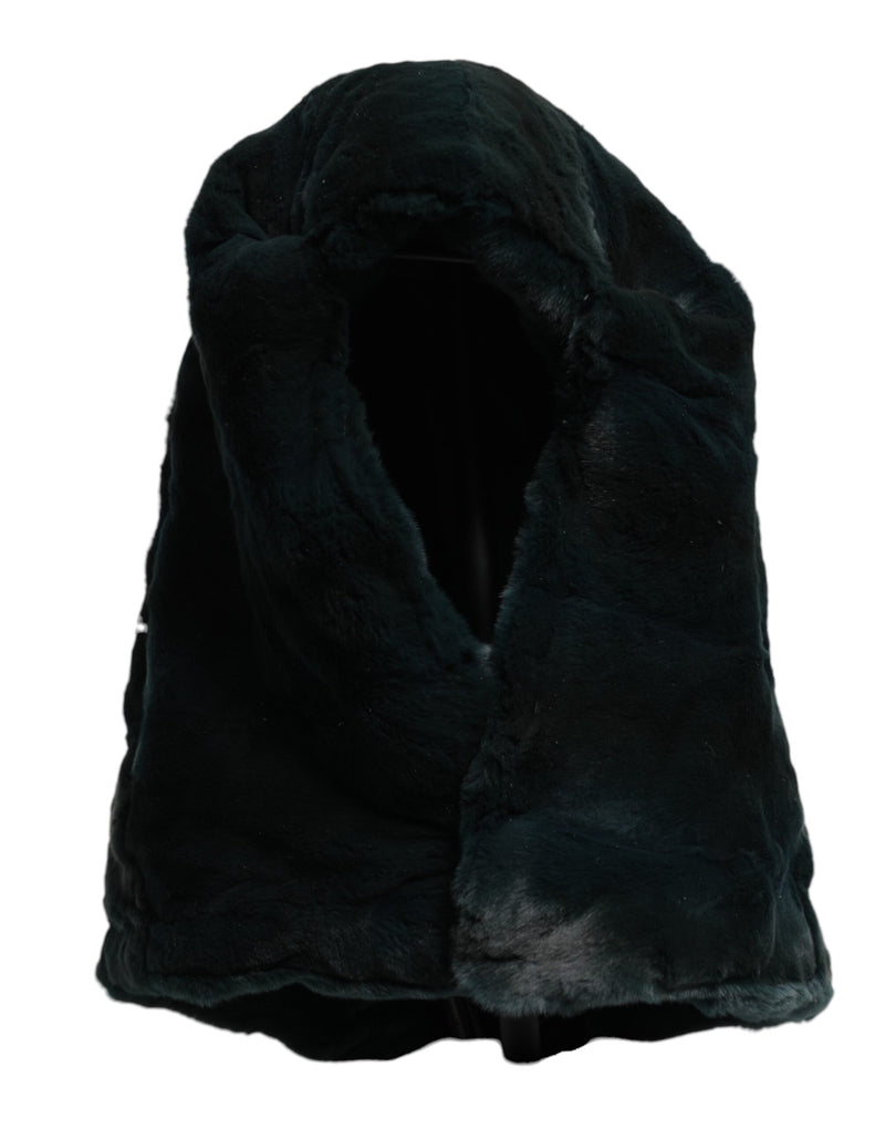 Black Weasel Fur Womens Beanie Hat-Dolce & Gabbana-LabelTerrace.com