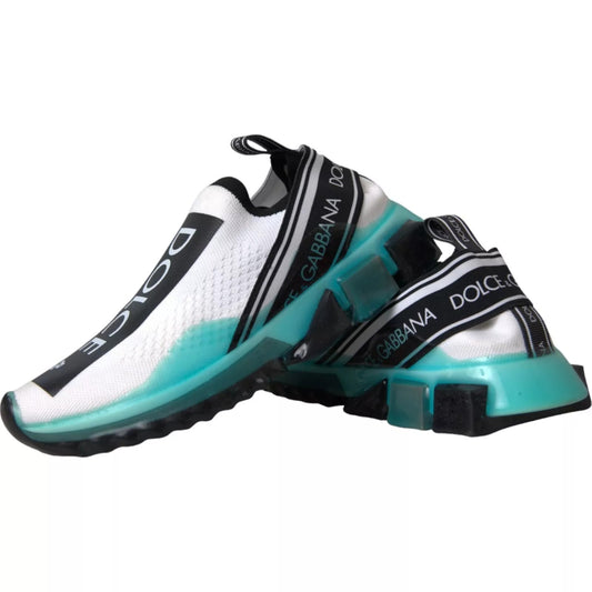 Black White Blue Slip On Sorrento Sneakers-Dolce & Gabbana-LabelTerrace.com