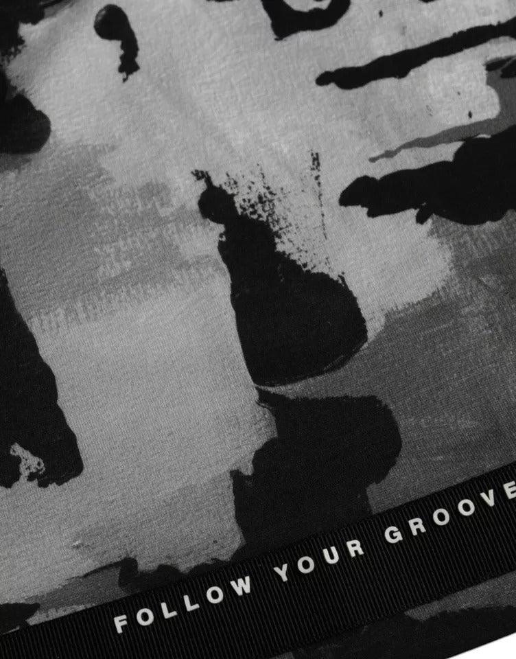 Black White Camouflage Round Neck T-shirt-Dolce & Gabbana-LabelTerrace.com