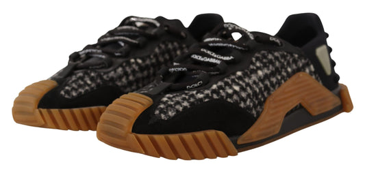 Black White Fabric Lace Up NS1 Sneakers-Dolce & Gabbana-LabelTerrace.com