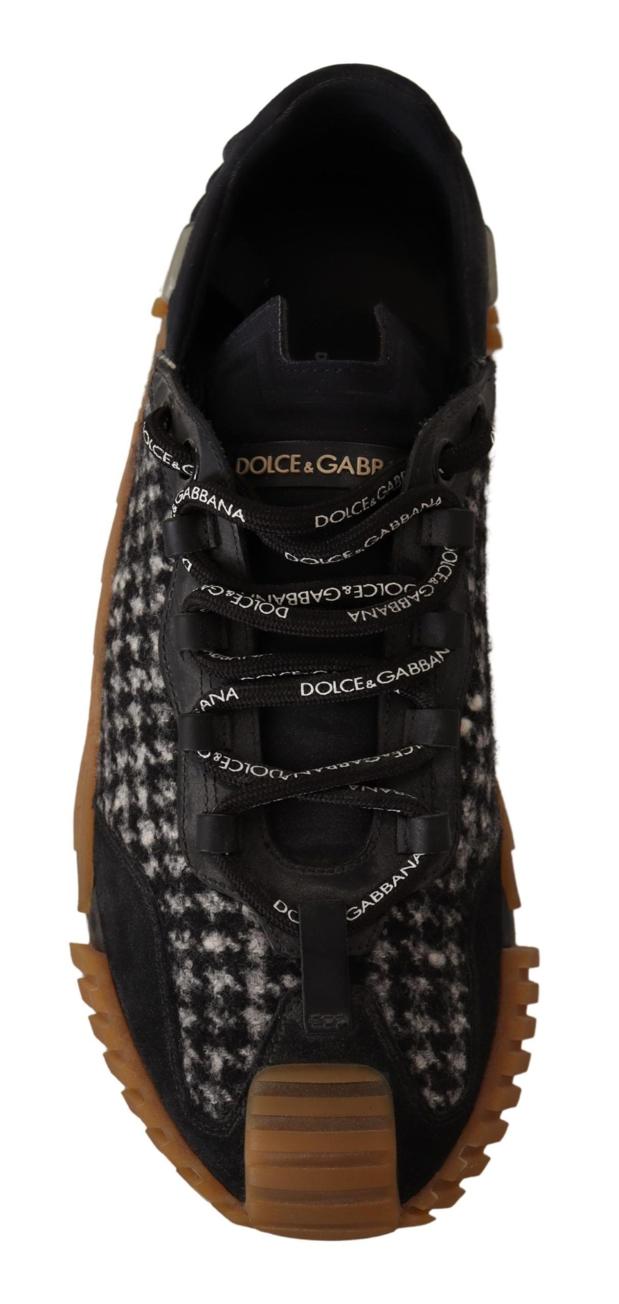 Black White Fabric Lace Up NS1 Sneakers-Dolce & Gabbana-LabelTerrace.com