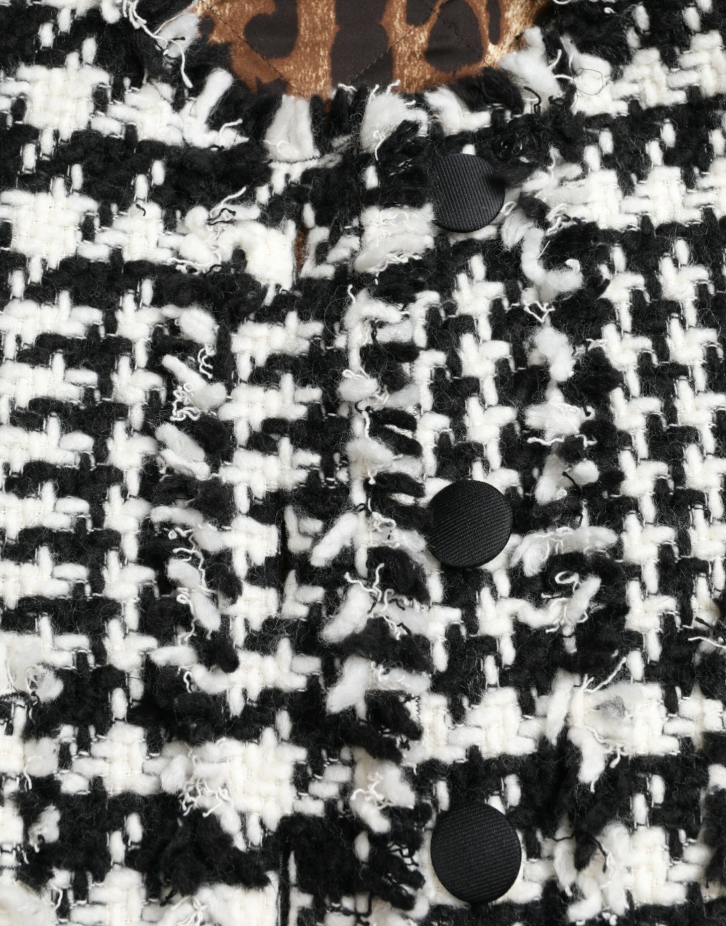 Black White Houndstooth Trench Coat Jacket-Dolce & Gabbana-LabelTerrace.com