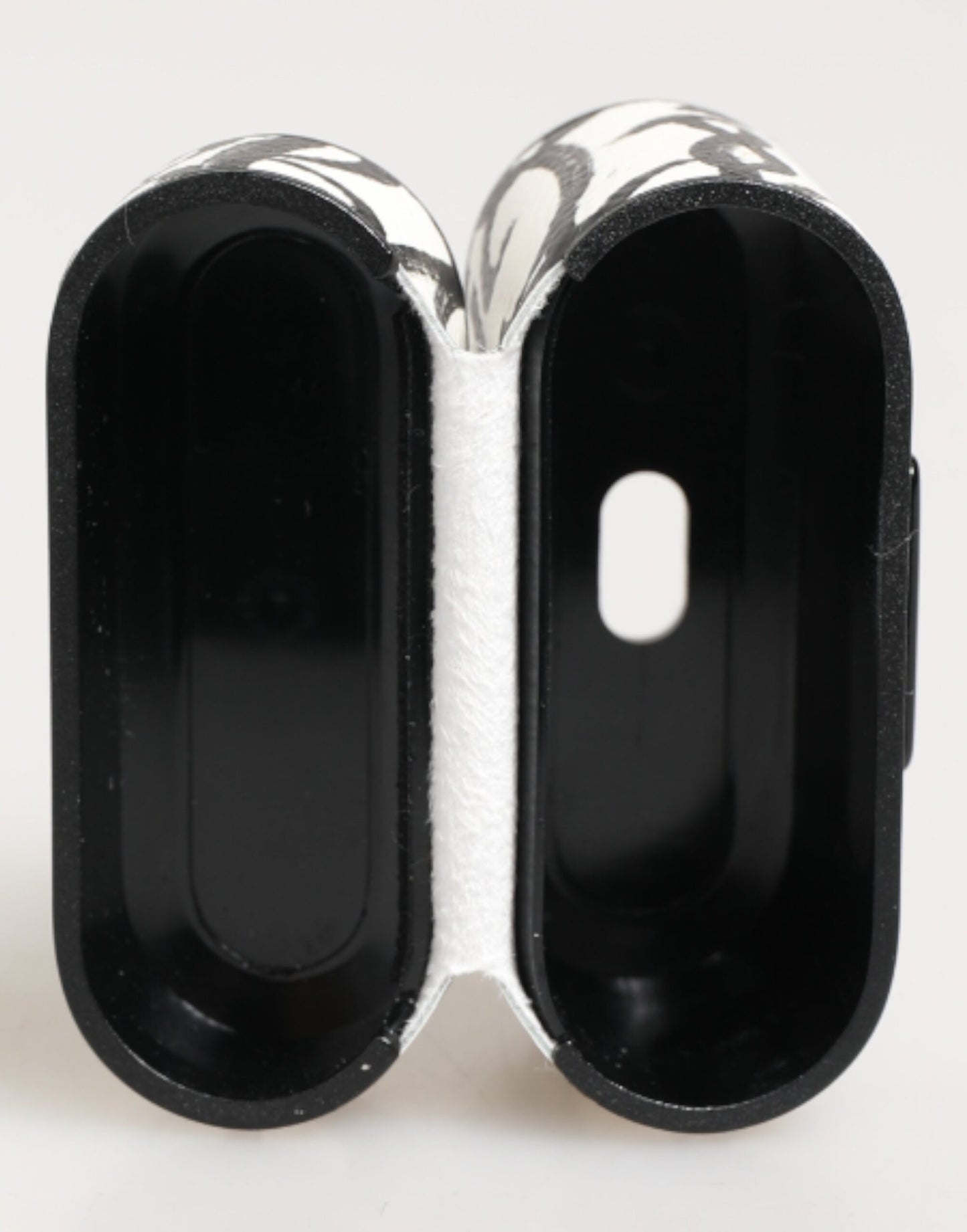 Black White Leather Monogram Print Logo Holder Airpods Case-Dolce & Gabbana-LabelTerrace.com