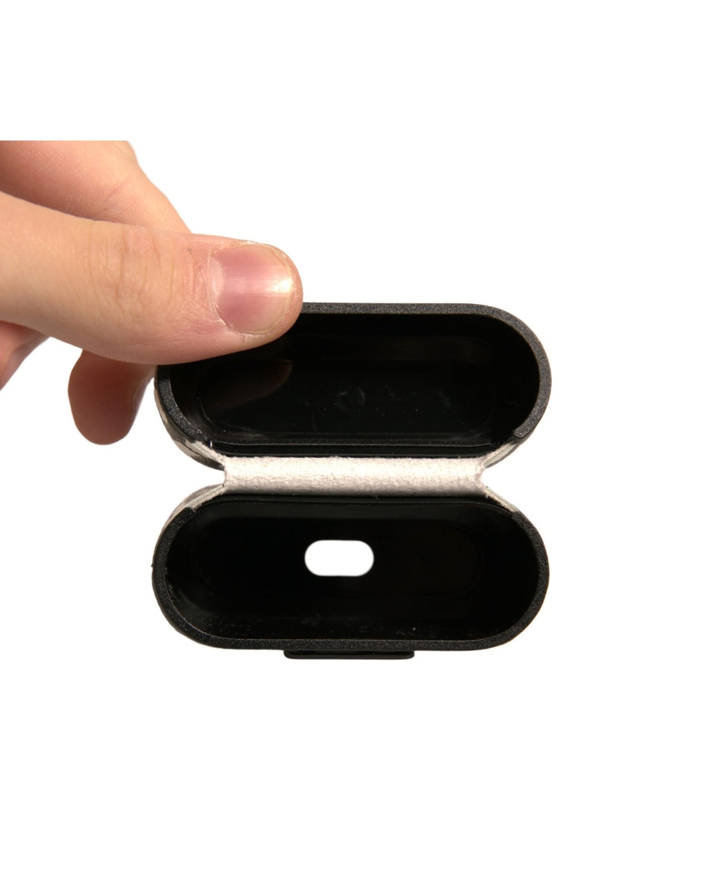 Black White Leather Scribble Embossed Logo Airpods Case-Dolce & Gabbana-LabelTerrace.com