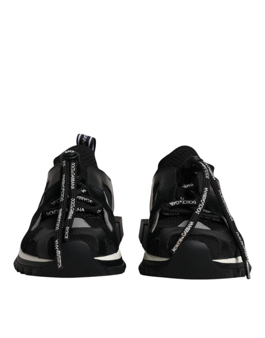 Black White Logo Sorrento Mens Sneakers Shoes-Dolce & Gabbana-LabelTerrace.com