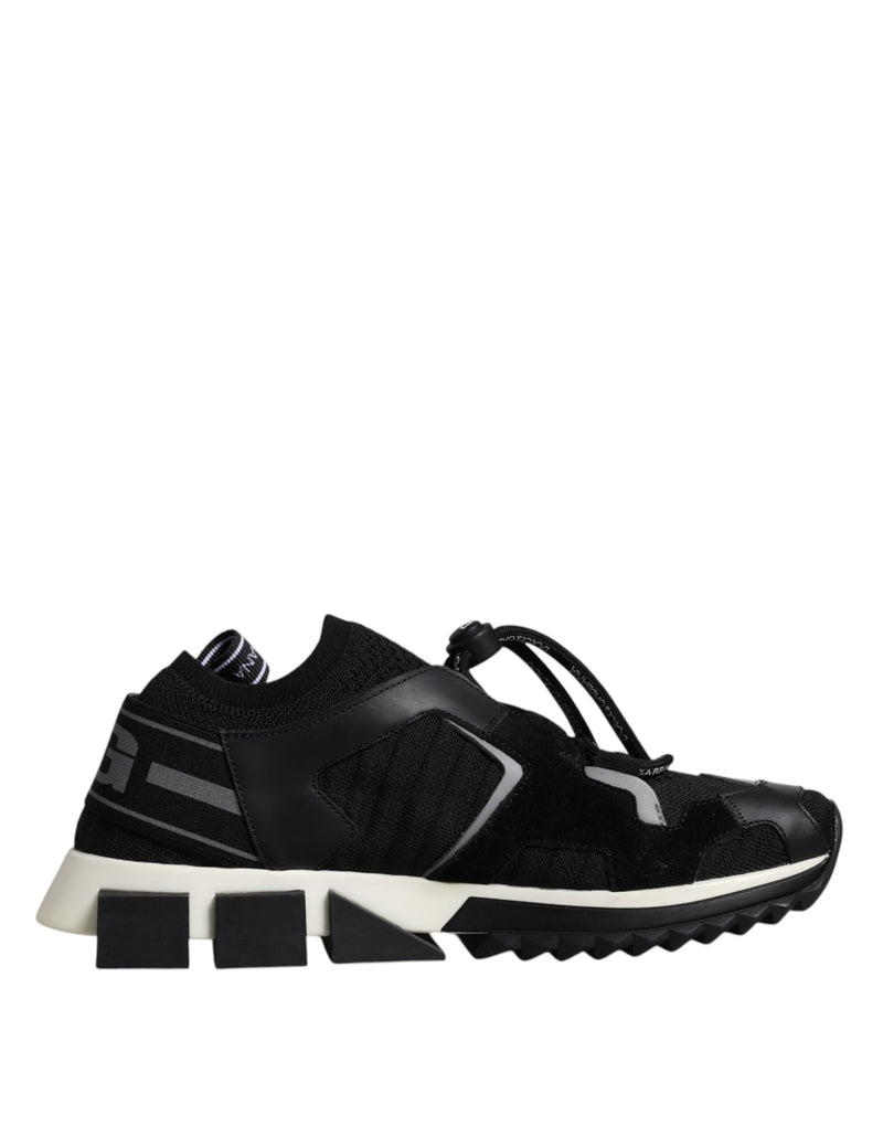 Black White Logo Sorrento Mens Sneakers Shoes-Dolce & Gabbana-LabelTerrace.com
