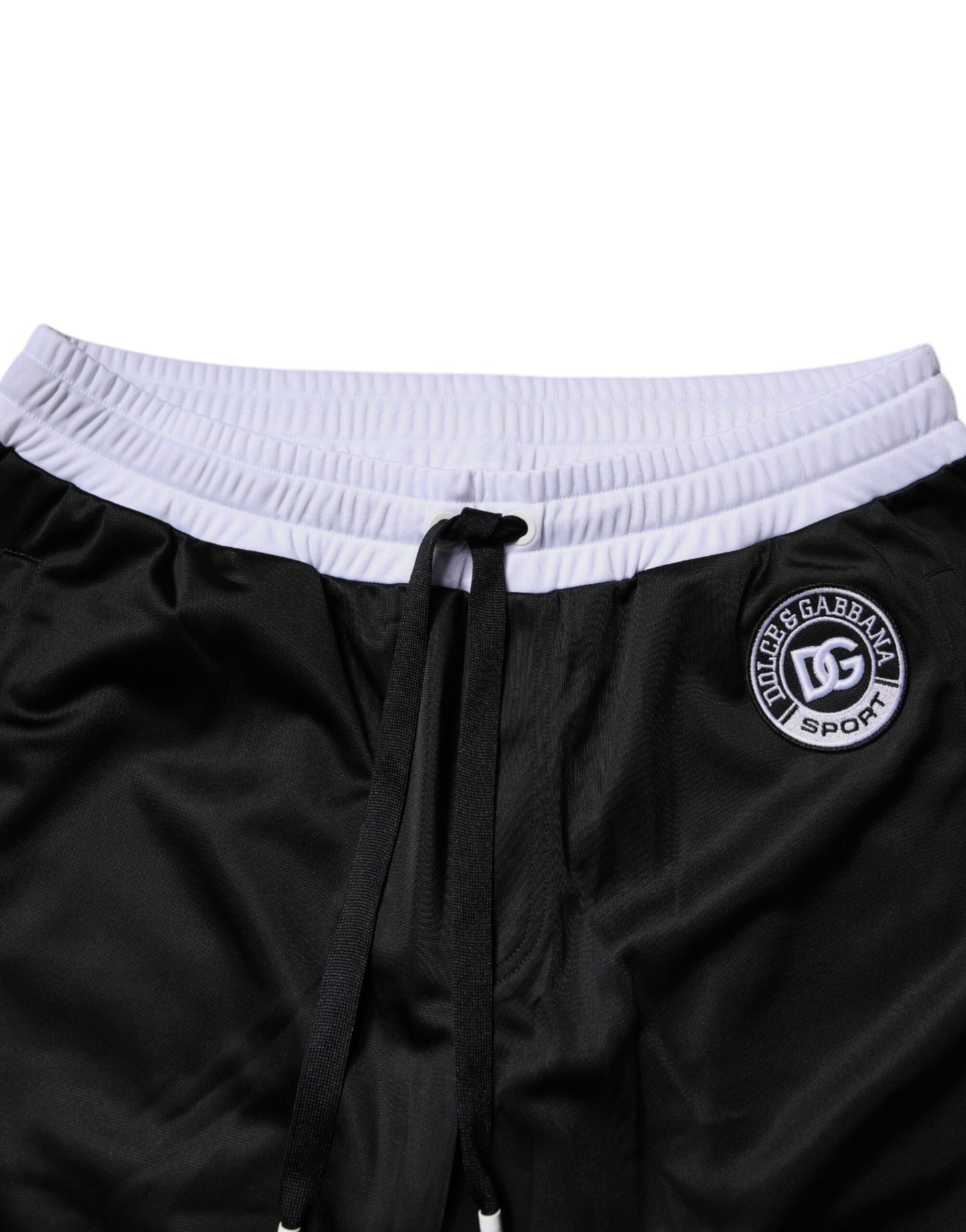 Black White Men Bermuda Sweatshorts Shorts-Dolce & Gabbana-LabelTerrace.com