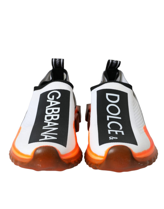 Black White Orange Slip On Sorrento Sneakers Shoes-Dolce & Gabbana-LabelTerrace.com