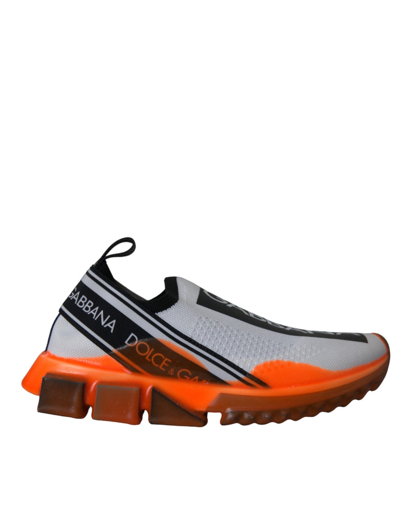 Black White Orange Slip On Sorrento Sneakers Shoes-Dolce & Gabbana-LabelTerrace.com