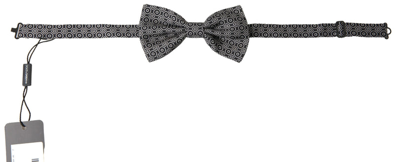 Black White Pattern Adjustable Neck Papillon Bow Tie-Dolce & Gabbana-LabelTerrace.com