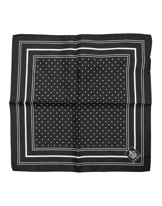 Black White Polka Dot Men Foulard Scarf-Dolce & Gabbana-LabelTerrace.com