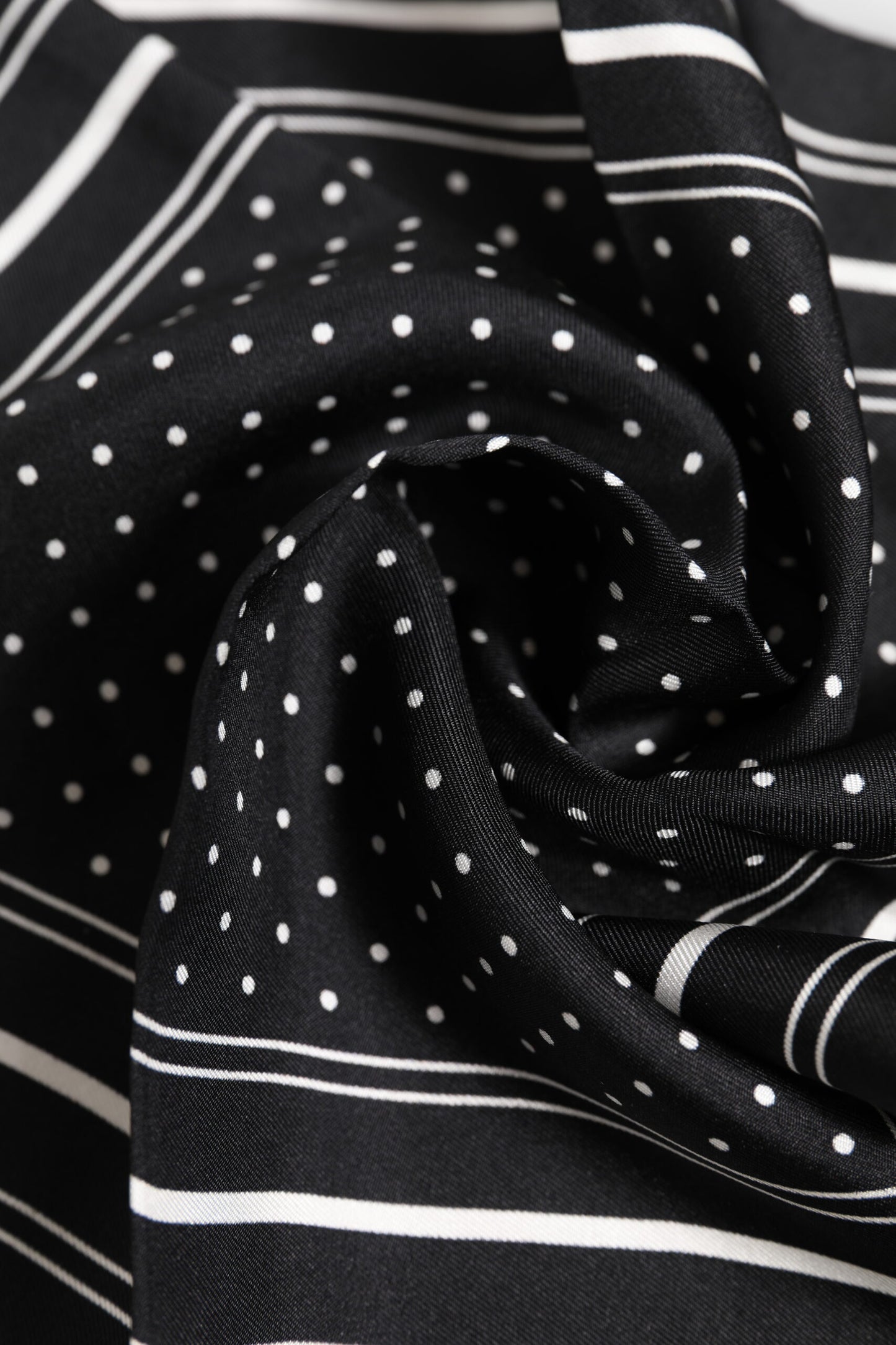 Black White Polka Dot Men Foulard Scarf-Dolce & Gabbana-LabelTerrace.com