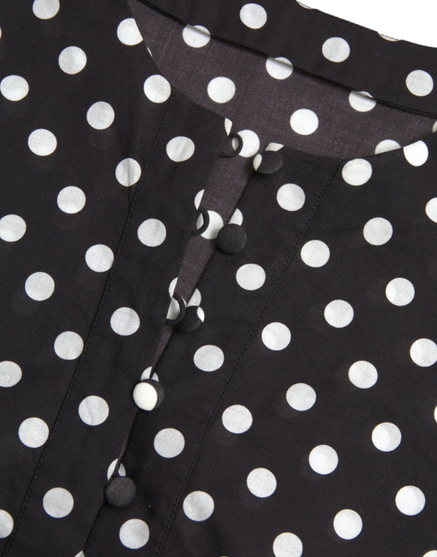 Black White Polka Dot Nylon Shift Mini Dress-Dolce & Gabbana-LabelTerrace.com