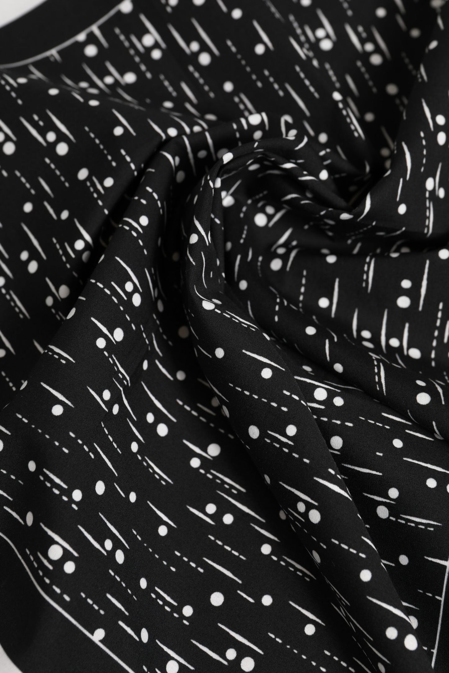 Black White Printed Square Foulard Scarf-Dolce & Gabbana-LabelTerrace.com