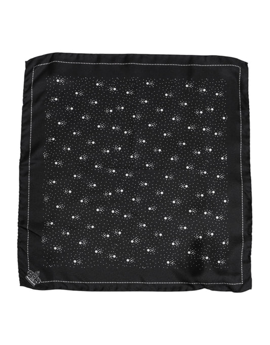 Black White Printed Square Men Foulard Scarf-Dolce & Gabbana-LabelTerrace.com