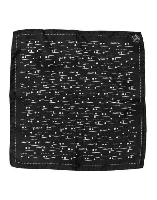 Black White Printed Square Men Foulard Scarf-Dolce & Gabbana-LabelTerrace.com