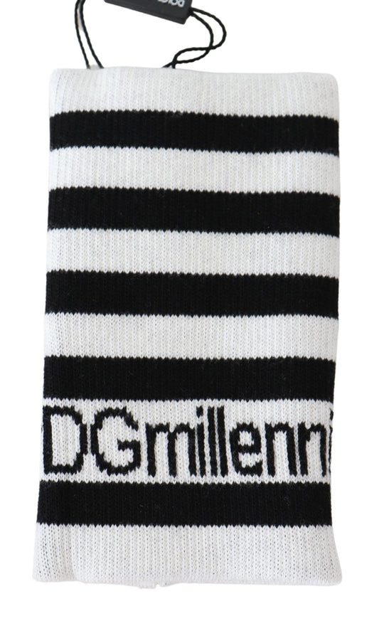 Black White Wool DGMillennials Wristband Wrap-Dolce & Gabbana-LabelTerrace.com
