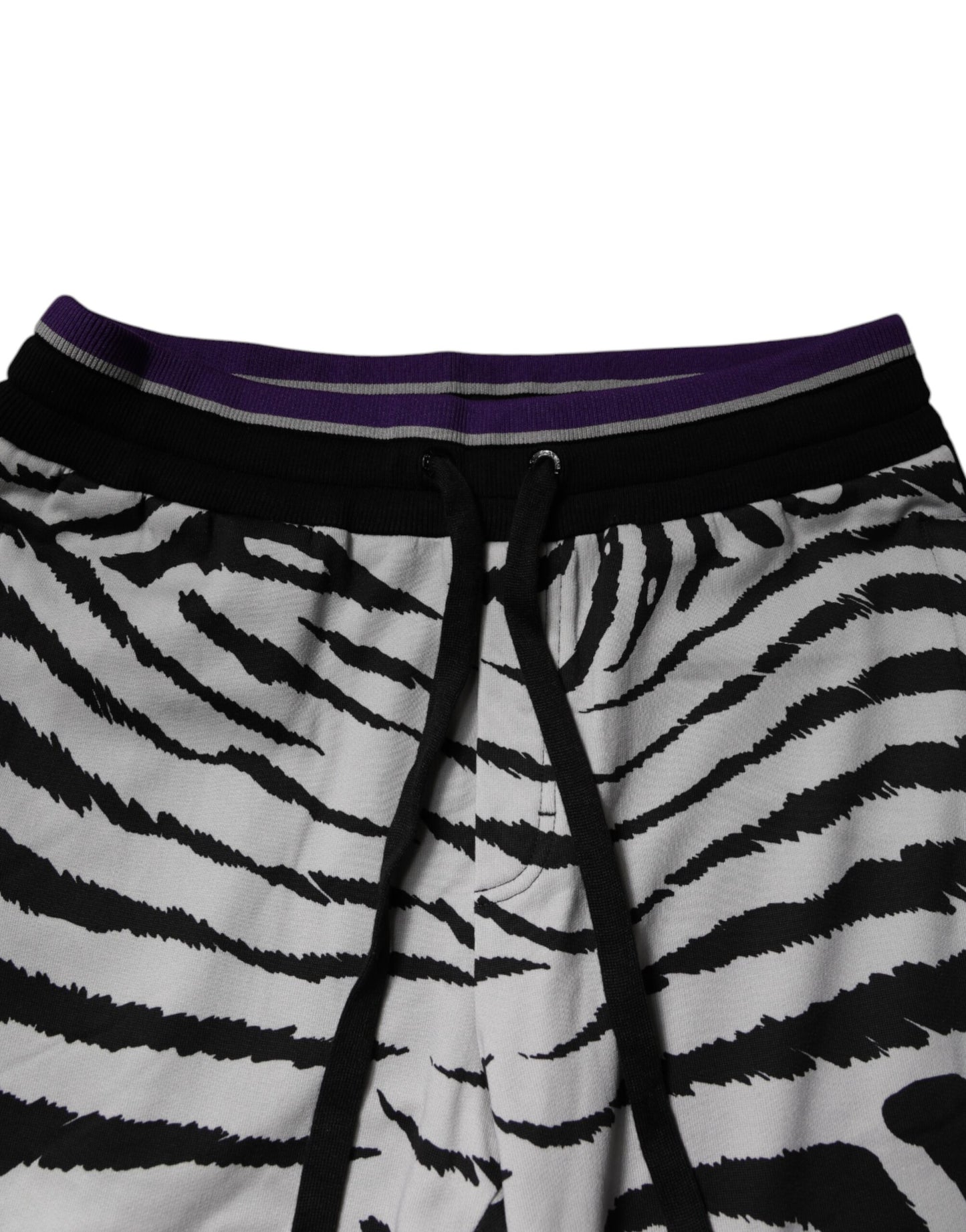 Black White Zebra Men Jogger Sweatpants Pants-Dolce & Gabbana-LabelTerrace.com