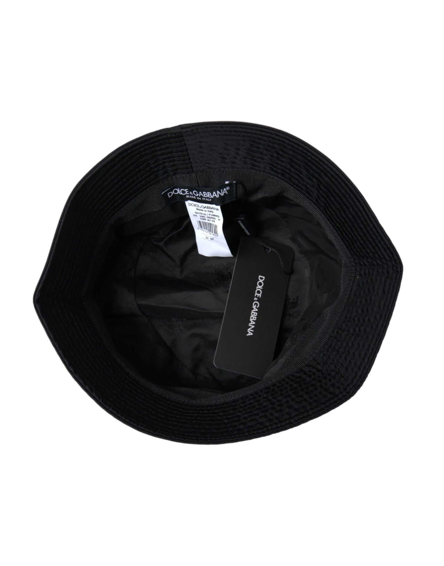 Black Wide Brim Cap Bucket Hat Men-Dolce & Gabbana-LabelTerrace.com