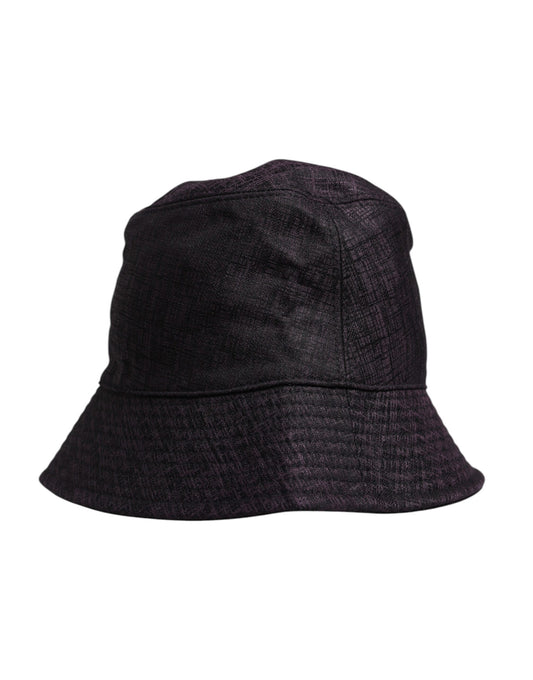 Black Wide Brim Nylon Bucket Hat-Dolce & Gabbana-LabelTerrace.com