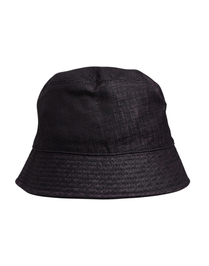 Black Wide Brim Nylon Bucket Hat-Dolce & Gabbana-LabelTerrace.com