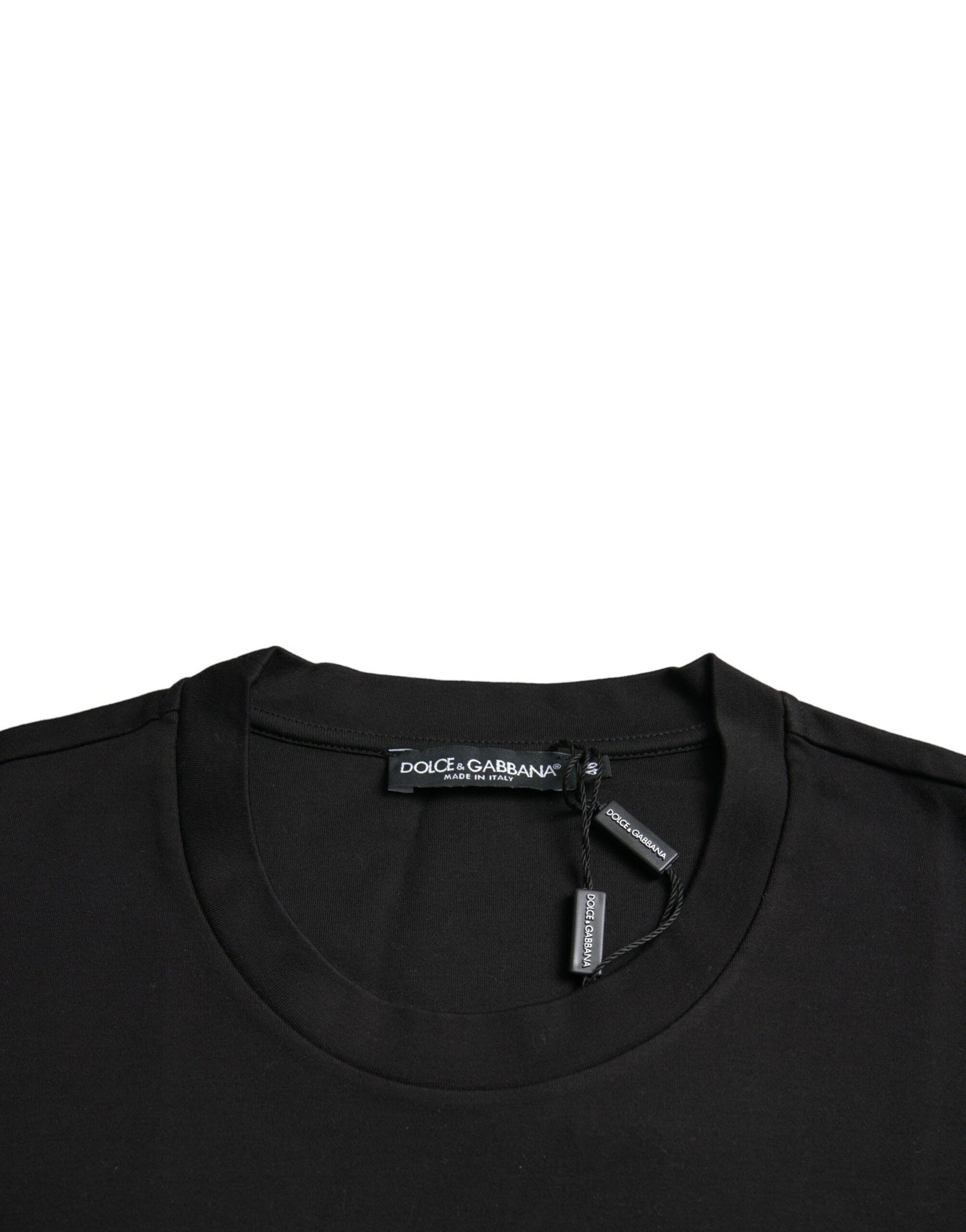 Black With Love Always Crew Neck Top T-shirt-Dolce & Gabbana-LabelTerrace.com