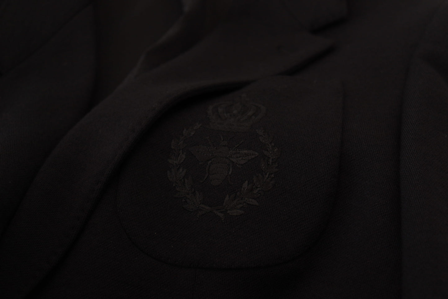 Black Wool Crown Slim Fit Jacket Blazer-Dolce & Gabbana-LabelTerrace.com