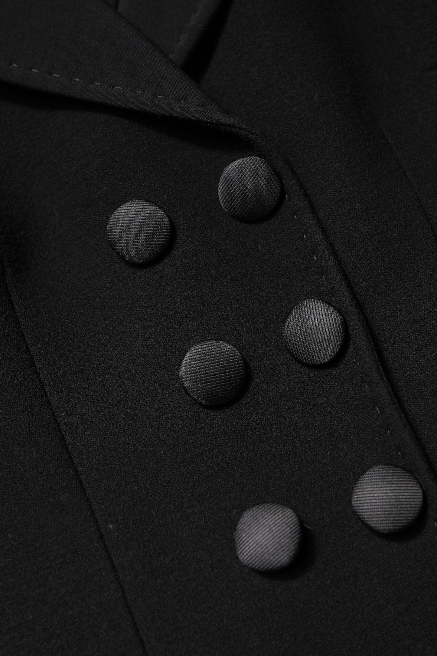 Black Wool Double Breasted Coat Jacket