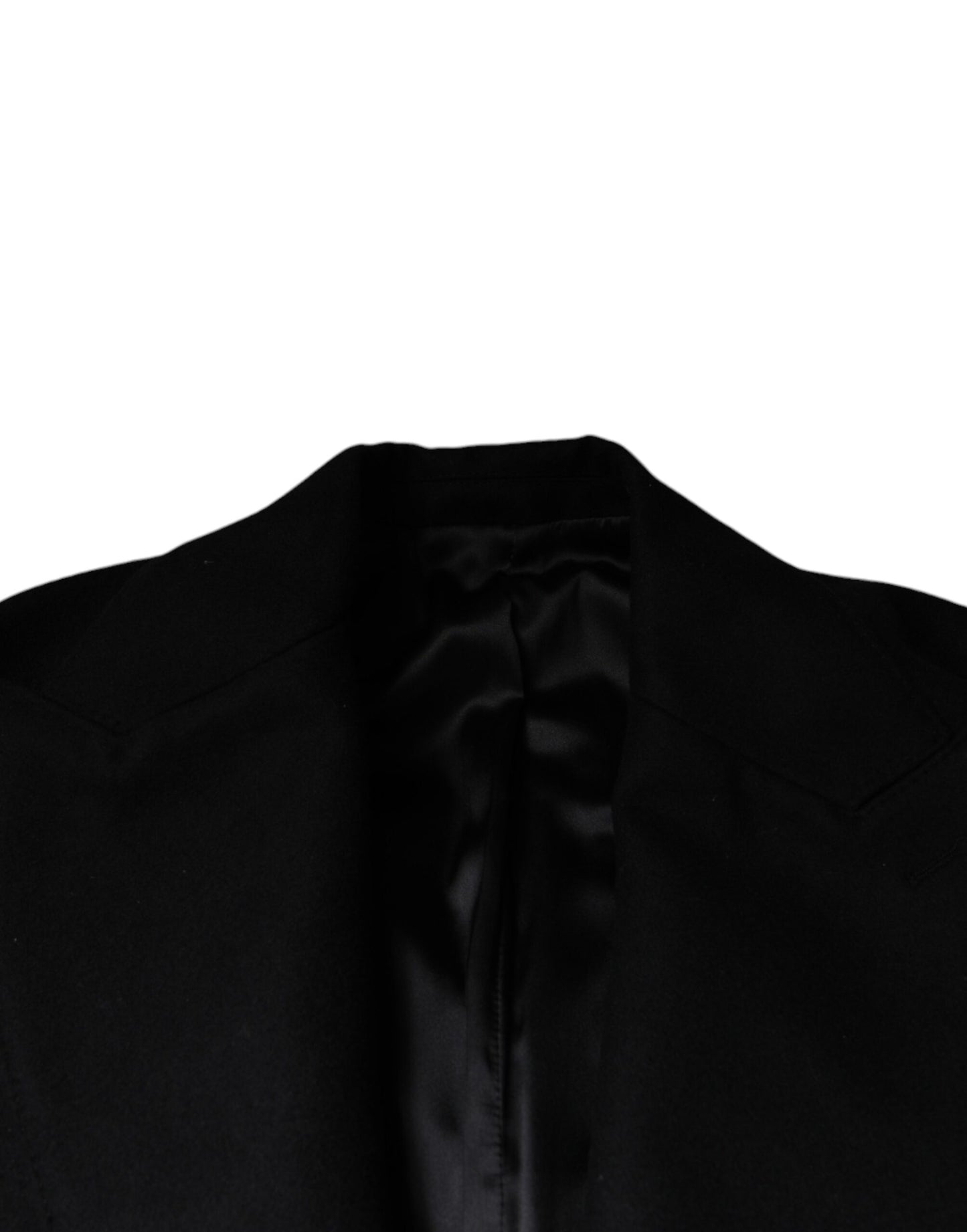 Black Wool Double Breasted Men Coat Jacket-Dolce & Gabbana-LabelTerrace.com