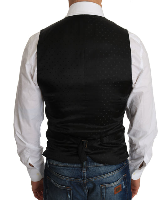 Black Wool Dress Waistcoat-Dolce & Gabbana-LabelTerrace.com