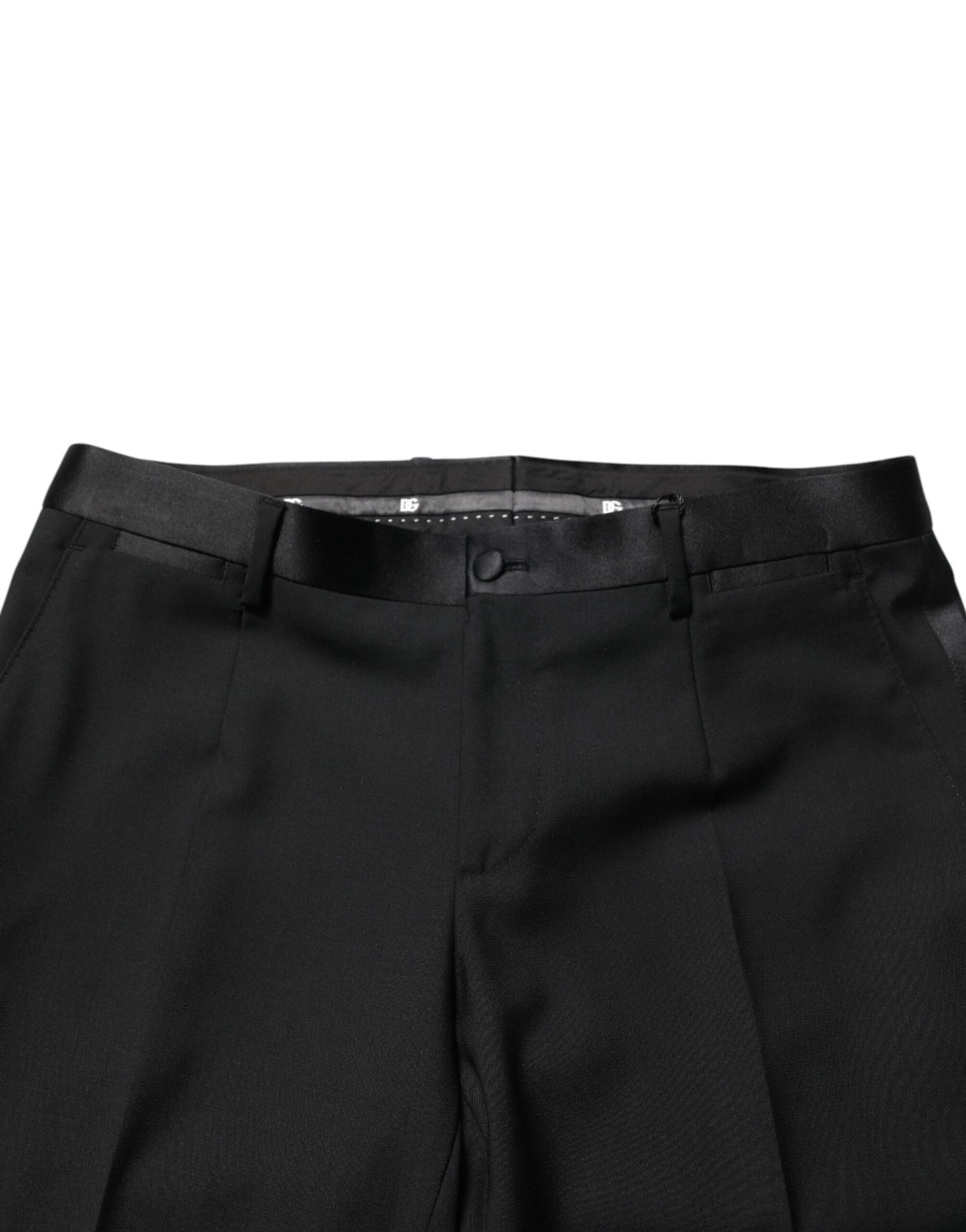 Black Wool Formal Dress Men Trouser Pants-Dolce & Gabbana-LabelTerrace.com