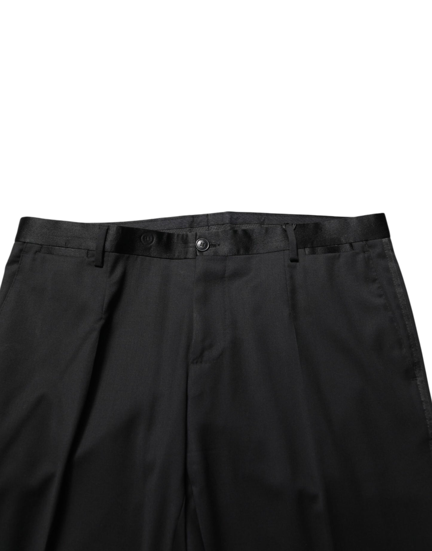 Black Wool Formal Dress Men Trouser Pants-Dolce & Gabbana-LabelTerrace.com