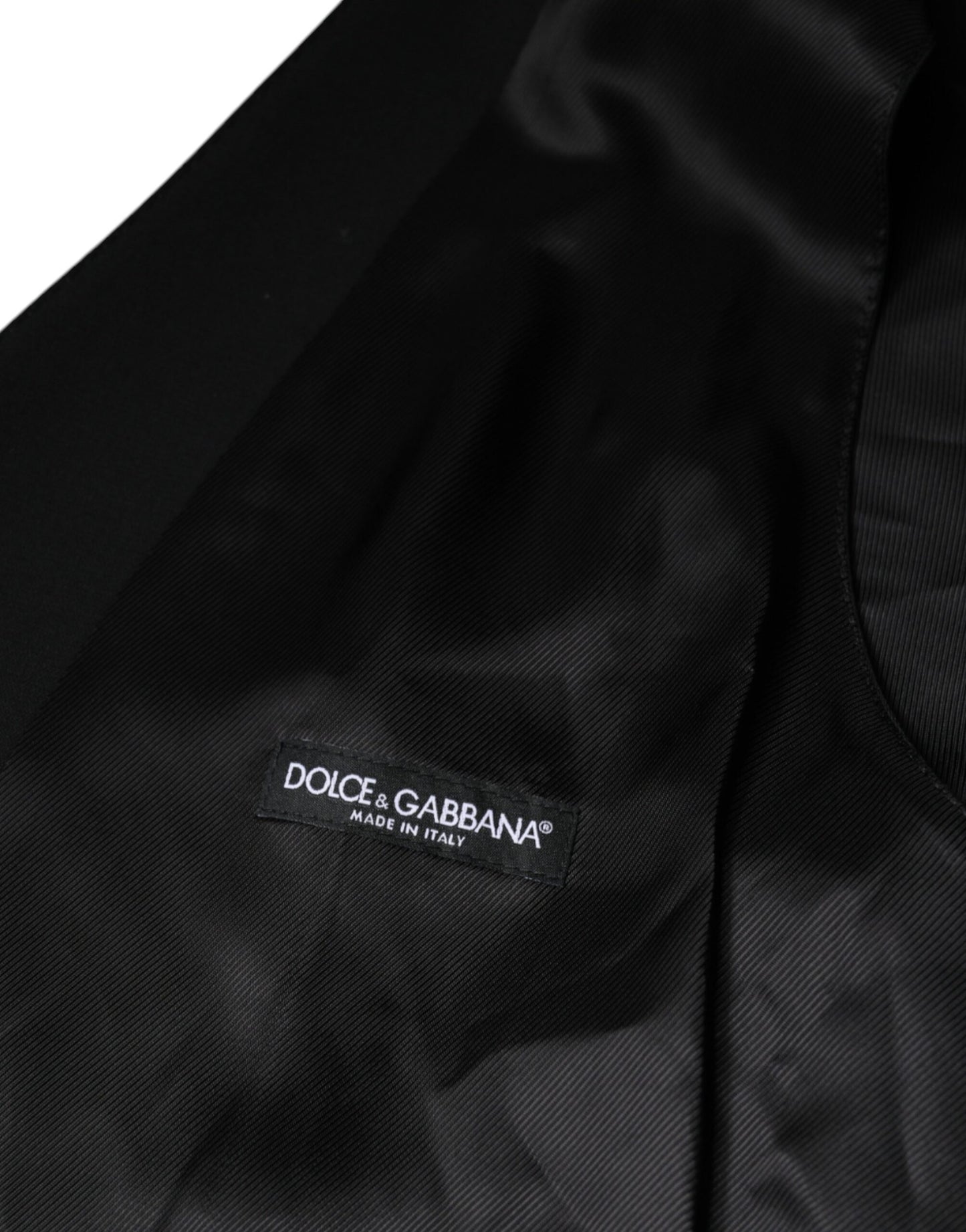 Black Wool Formal Dress Men Waistcoat Vest-Dolce & Gabbana-LabelTerrace.com
