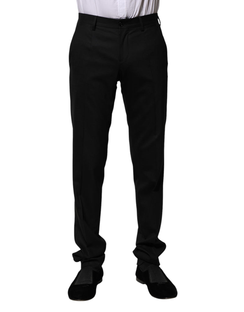 Black Wool Formal Dress Pants-Dolce & Gabbana-LabelTerrace.com
