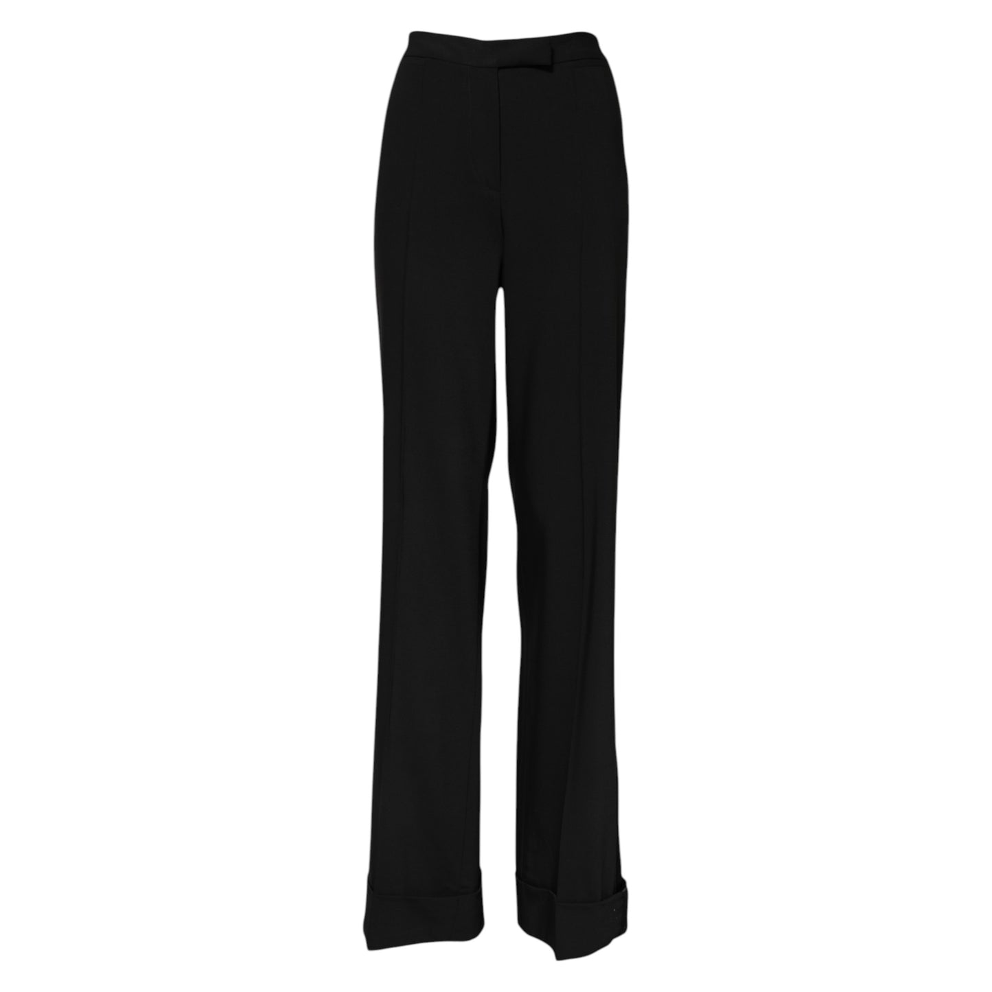 Black Wool High Waist Flared Pants-Dolce & Gabbana-LabelTerrace.com