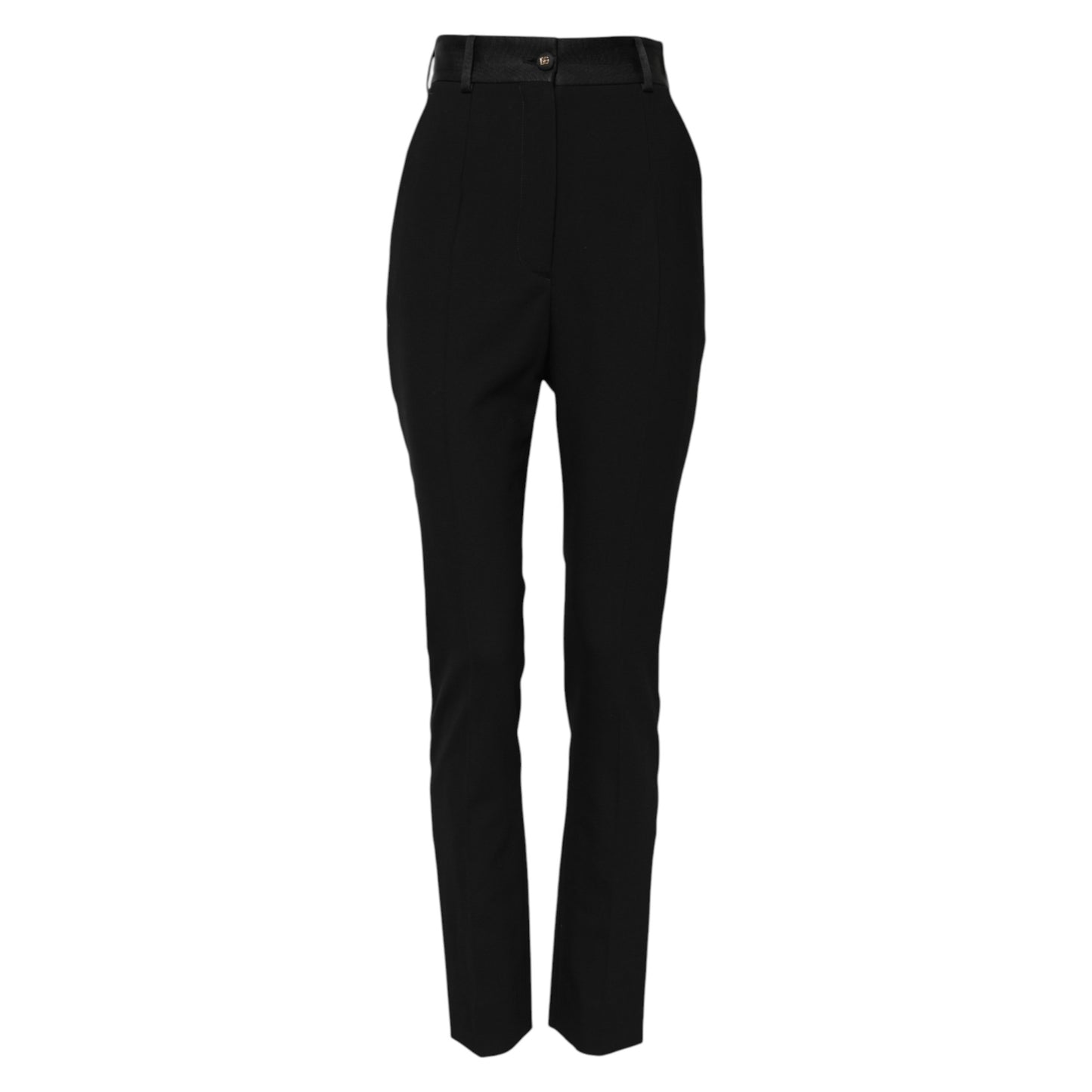 Black Wool High Waist Skinny Pants-Dolce & Gabbana-LabelTerrace.com