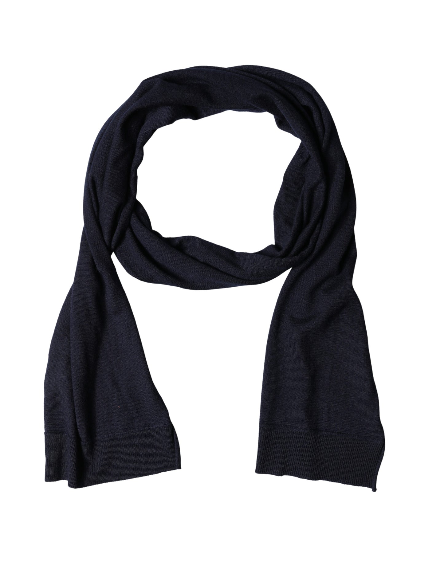Black Wool Knitted Shawl Neck Wrap 200cm x 25cm Scarf