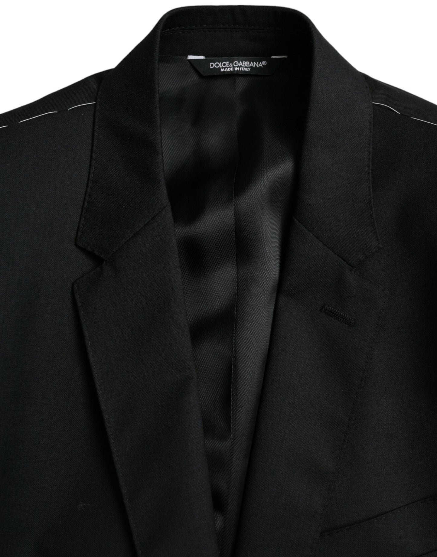 Black Wool MARTINI Single Breasted Blazer-Dolce & Gabbana-LabelTerrace.com