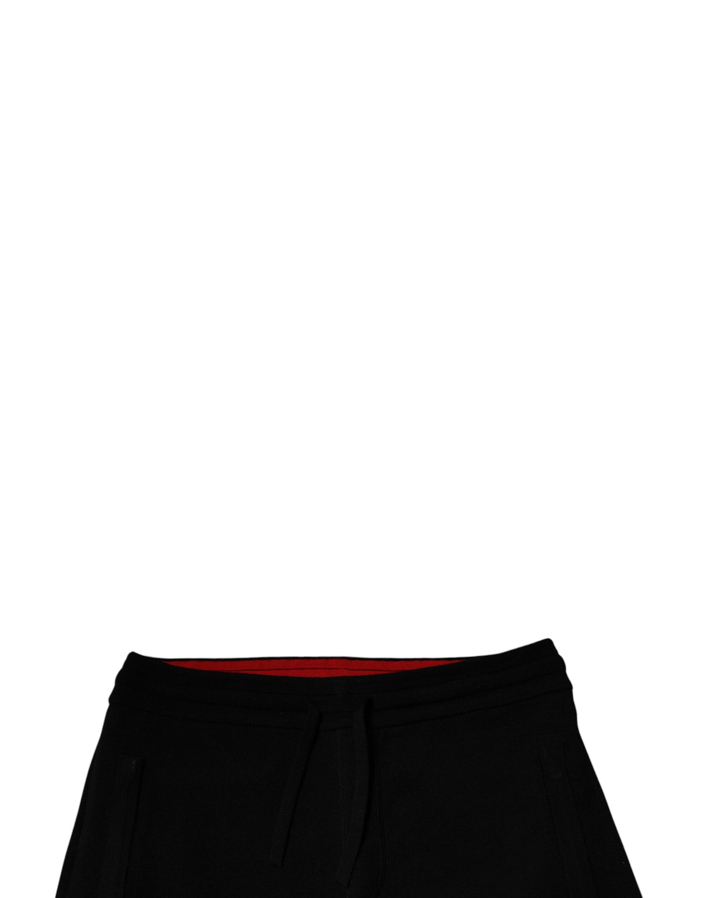 Black Wool Mid Waist Jogger Sweatpants Pants-Dolce & Gabbana-LabelTerrace.com