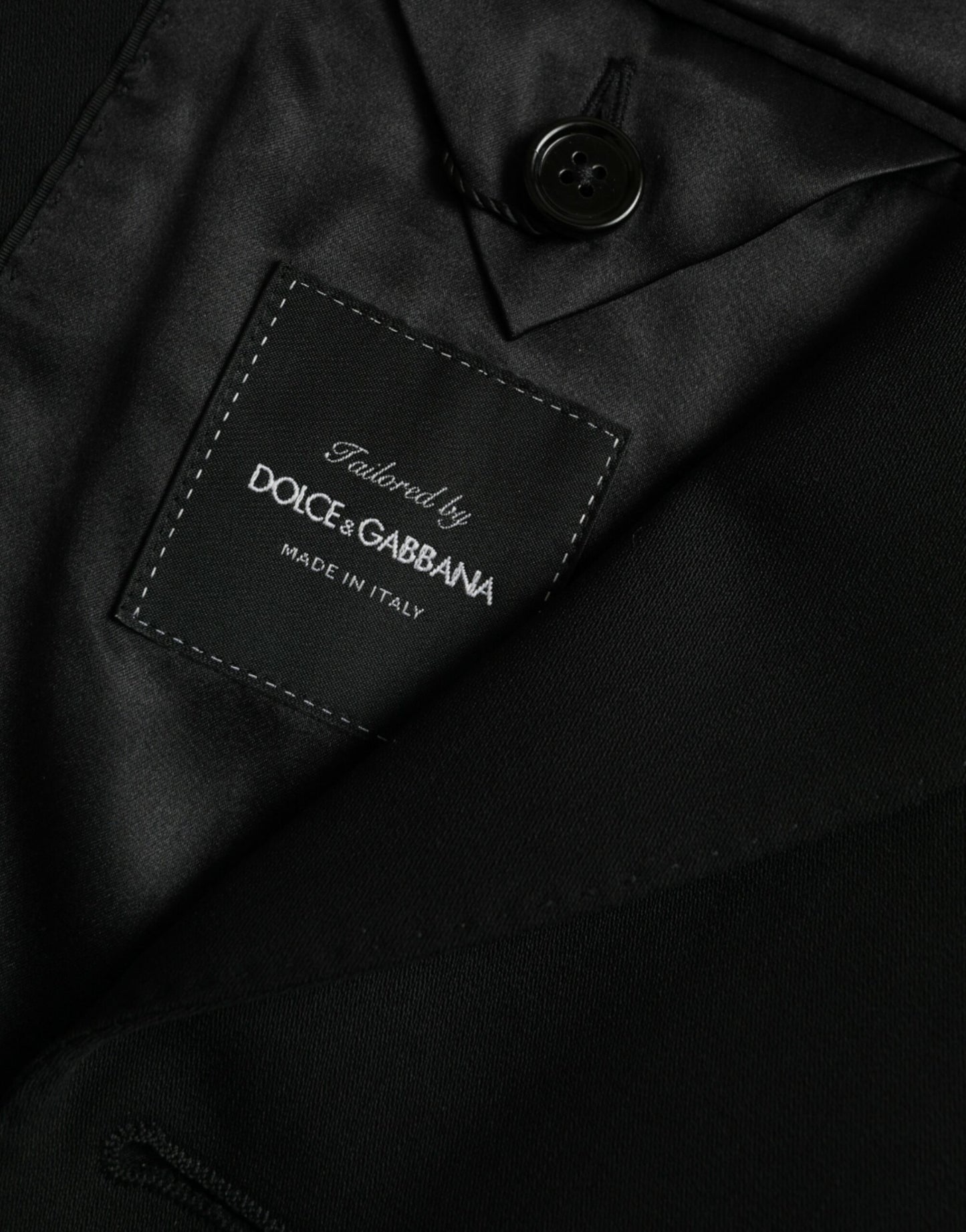 Black Wool Peak Single Breasted Coat Blazer-Dolce & Gabbana-LabelTerrace.com