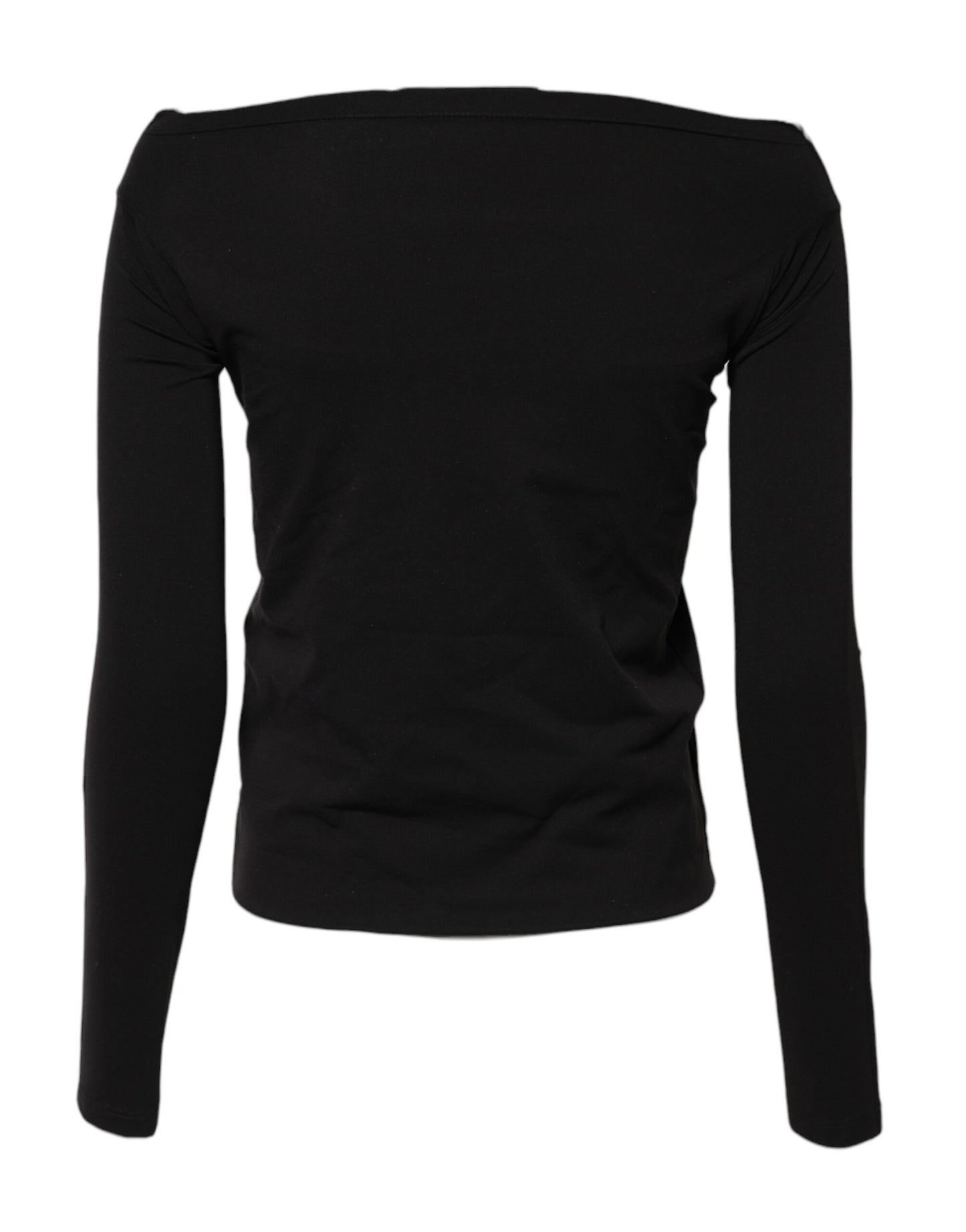 Black Wool Shrug Crew Neck Pullover Sweater-Dolce & Gabbana-LabelTerrace.com
